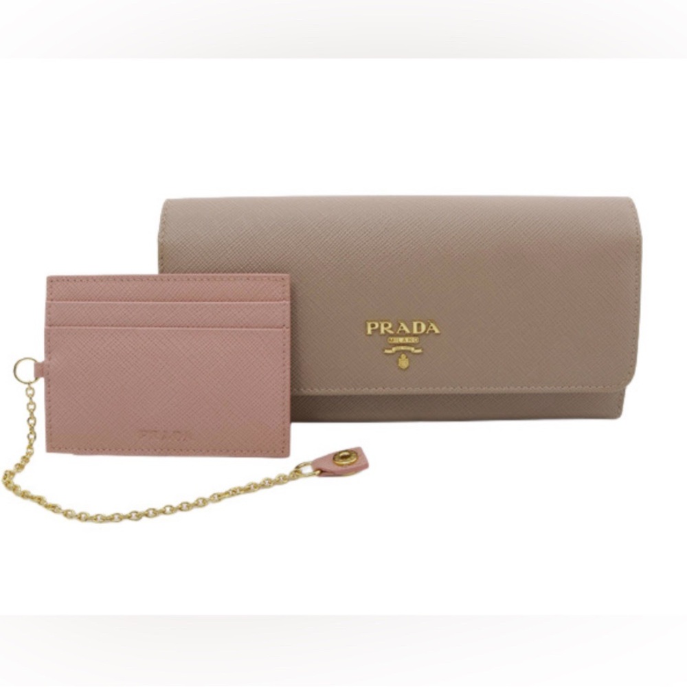 Prada Beige Saffiano Leather Wallet